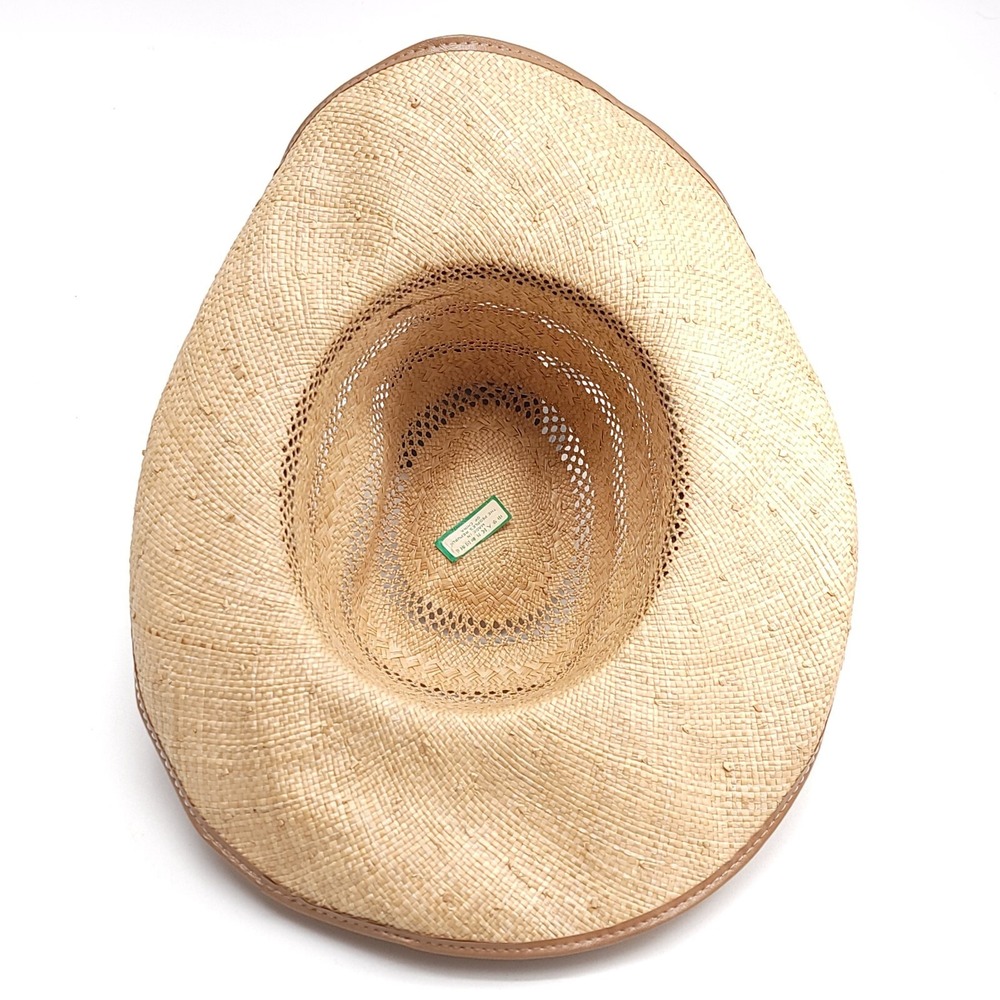 Woven Straw Western‎ Sun Hat Women's Small Feather Band Wire Rim Swiftie Outfit - Picture 6 of 8